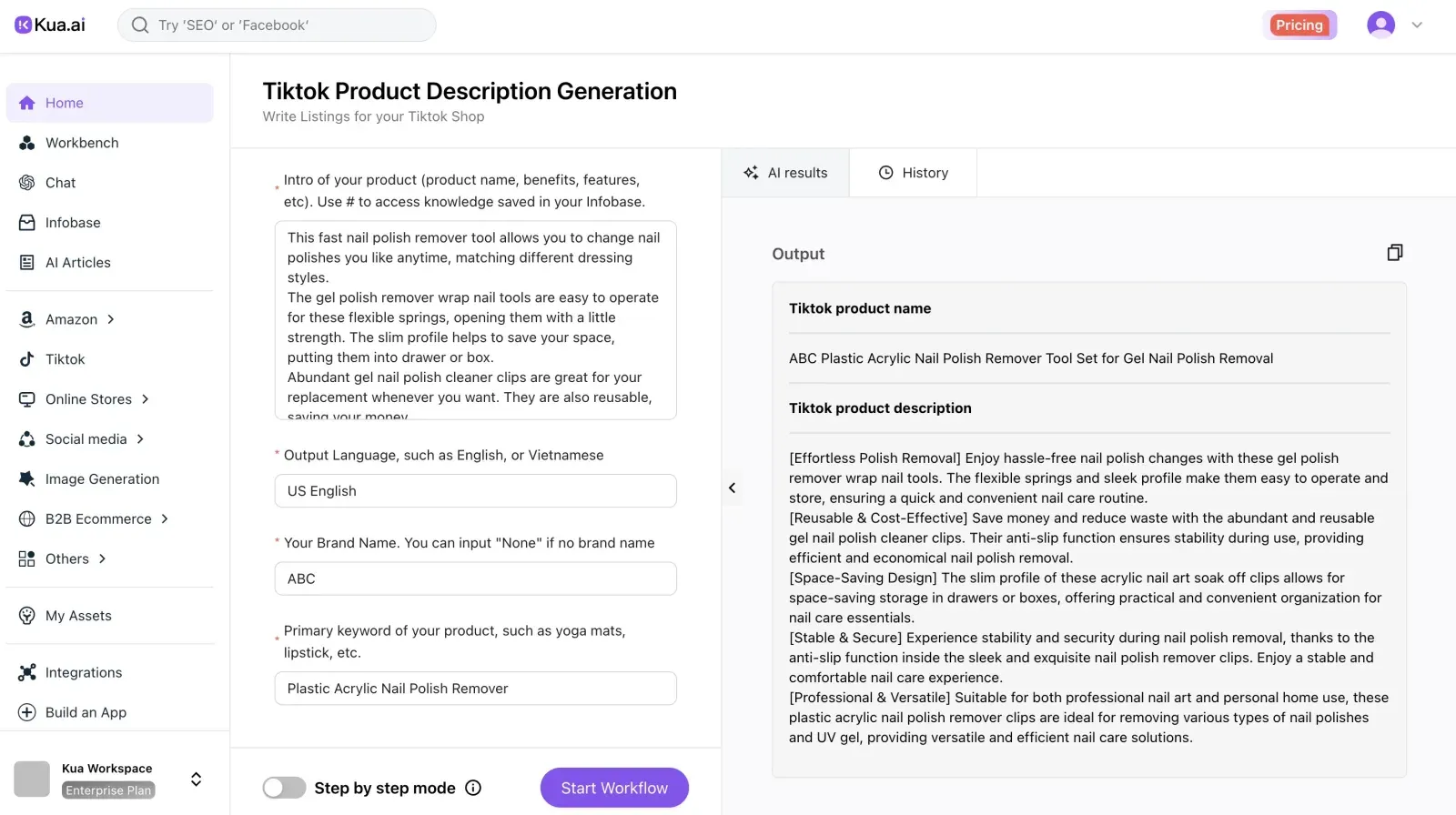 kua.ai, tiktok shop product generator