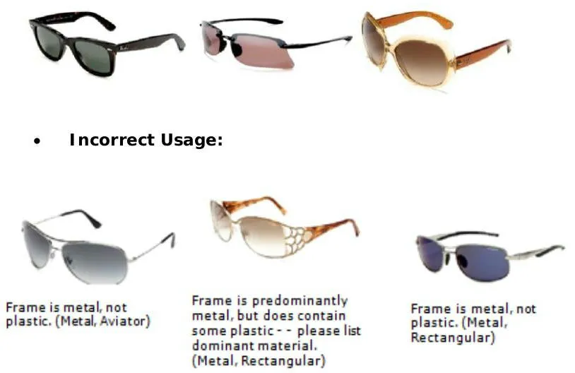 Guía de estilo para vender en Amazon por categoría: Gafas