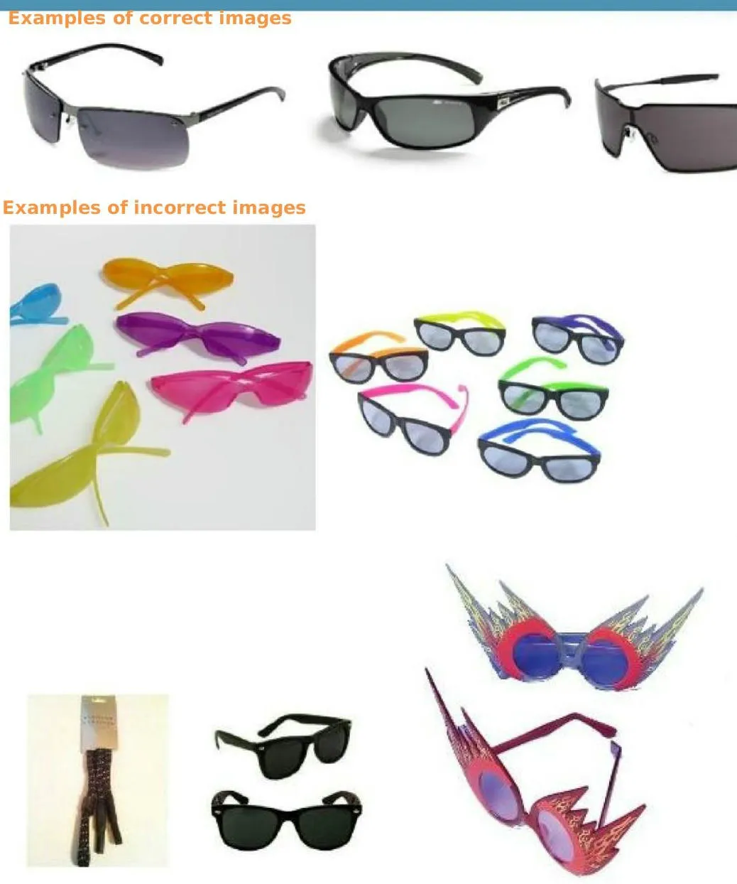 Guía de estilo para vender en Amazon por categoría: Gafas