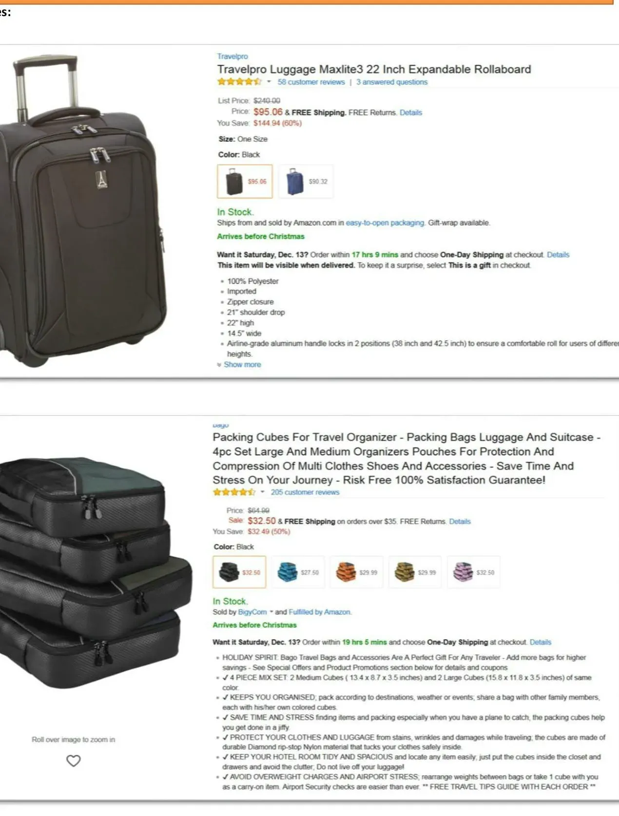 Guía de estilo para vender en Amazon por categorías: equipaje y accesorios de viaje