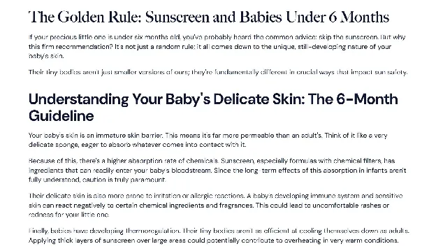 Sky and Sol sunscreen and babies guide